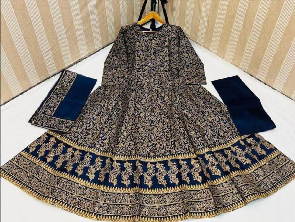 3 Pcs Women's Stitched Katan Silk Steam Printed Suit